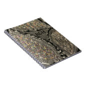 Monogramm graue Leinen sehen floraler Grunge gürtl Notizblock (Rechte Seite)