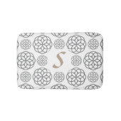 Monogramm Graue Mandalas Muster Badematte (Vorderseite)