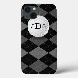 Monogramm graue Raute, Golf Ball iPad Mini Case