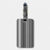 Monogramm graue Streifen Gepäckanhänger (Rückseite vertikal)