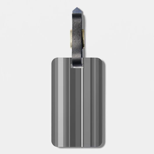 Monogramm graue Streifen Gepäckanhänger (Rückseite vertikal)