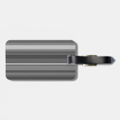 Monogramm graue Streifen Gepäckanhänger (Rückseite horizontal)