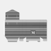 Monogramm graue Streifen Geschenkschachtel (Ungefaltet)