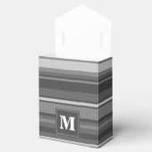 Monogramm graue Streifen Geschenkschachtel (Geöffnet)