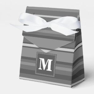 Monogramm graue Streifen Geschenkschachtel