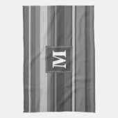 Monogramm graue Streifen Geschirrtuch (Vertikal)