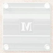Monogramm graue Streifen Glasuntersetzer (Rückseite)