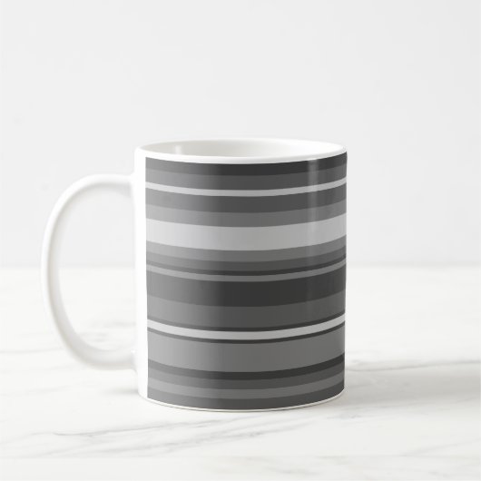 Monogramm graue Streifen Kaffeetasse (Links)