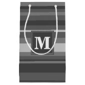 Monogramm graue Streifen Kleine Geschenktüte (Vorderseite)