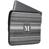 Monogramm graue Streifen Laptopschutzhülle (Vorne Rechts)