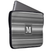 Monogramm graue Streifen Laptopschutzhülle (Vorne Rechts)