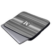 Monogramm graue Streifen Laptopschutzhülle (Vorne Knopf)