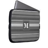 Monogramm graue Streifen Laptopschutzhülle (Vorne Rechts)