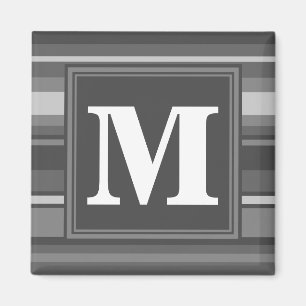 Monogramm graue Streifen Magnet