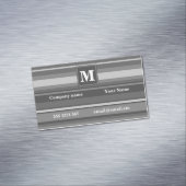 Monogramm graue Streifen Magnetische Visitenkarte (Beispiel)