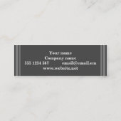 Monogramm graue Streifen Mini Visitenkarte (Rückseite)