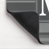 Monogramm graue Streifen Mousepad (Ecke)