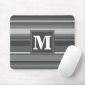Monogramm graue Streifen Mousepad (Mit Mouse)
