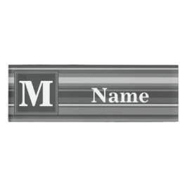 Monogramm graue Streifen Namenschild