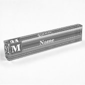 Monogramm graue Streifen Namensplakette