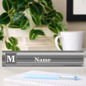 Monogramm graue Streifen Namensplakette