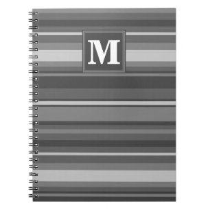 Monogramm graue Streifen Notizblock