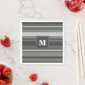 Monogramm graue Streifen Serviette (Beispiel)