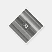 Monogramm graue Streifen Serviette (Ecke)
