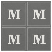 Monogramm graue Streifen Stoff (Nahaufnahme)