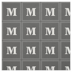 Monogramm graue Streifen Stoff