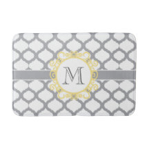 Monogramm Graue und Gelbe Quatrefolie