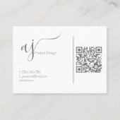 Monogramm-Graue und weiße QR-Code-Visitenkarte Visitenkarte (Vorderseite)