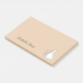 Monogramm, graue und weiße Tablettenkatzenjacke Post-it Klebezettel (angewinkelt)