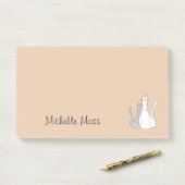 Monogramm, graue und weiße Tablettenkatzenjacke Post-it Klebezettel (Auf Schreibtisch)