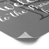 Monogramm graue und weiße Wandkunst Poster (Ecke)