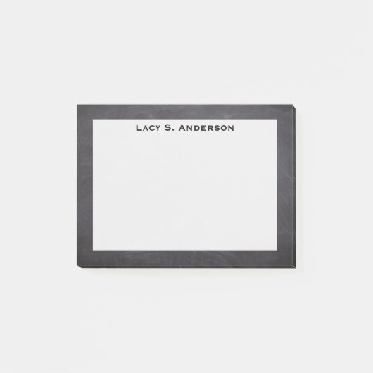 Monogramm-graue Zwischenablage Post-it Klebezettel (Vorderseite)