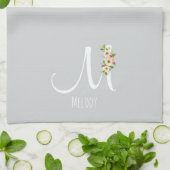 Monogramm-Graues Küchentuch als Einzugsgeschenk (Gefaltet)