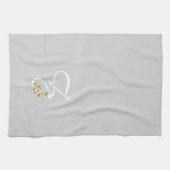Monogramm graues Küchentuch als Einzugsgeschenk (Horizontal)
