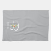 Monogramm-Graues Küchentuch als Einzugsgeschenk (Horizontal)