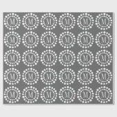 Monogramm graues Wrapping Paper Geschenkpapier (Flach)