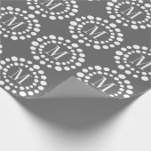 Monogramm graues Wrapping Paper Geschenkpapier (Ecke)