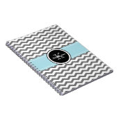 Monogramm-graues Zickzack gewundenes Notizbuch Notizblock (Rechte Seite)