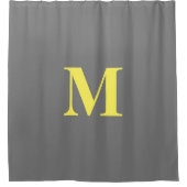 Monogramm graugelbe Initials Individuelle Name Dek Duschvorhang (Vorderseite)