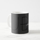 Monogramm Gray Black Your Name (Jennifer) Kaffeetasse (Vorderseite Links)