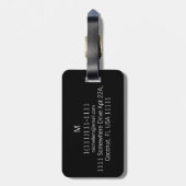 Monogramm Gray Circuit Square Splitter Gepäckanhänger (Rückseite vertikal)