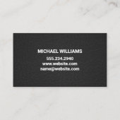 Monogramm | Gray Marble | Leather Business Card Visitenkarte (Rückseite)