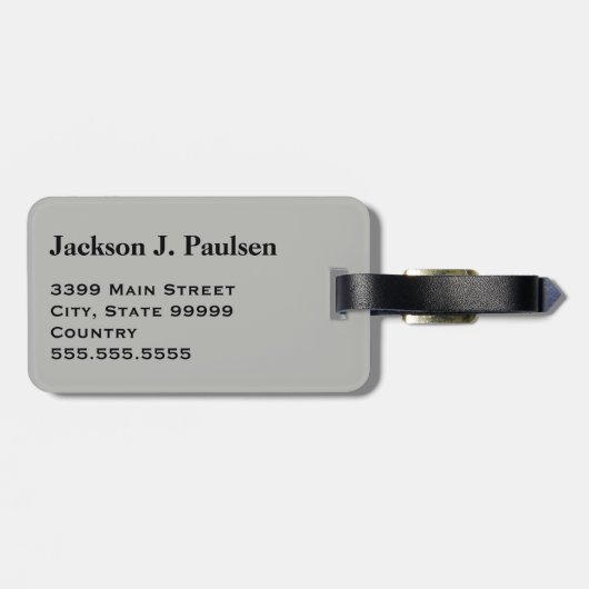 Monogramm Gray Military Camouflage Camouflage Circ Gepäckanhänger (Rückseite horizontal)