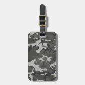 Monogramm Gray Military Camouflage Camouflage Gepäckanhänger (Vorderseite vertikal)
