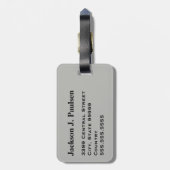 Monogramm Gray Military Camouflage Camouflage Gepäckanhänger (Rückseite vertikal)