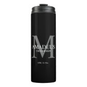 Monogramm Gray Name Thermaltumbler Thermosbecher (Vorderseite)